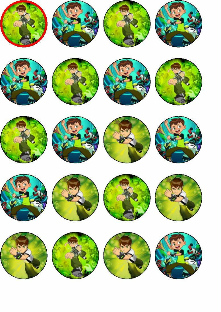 24 Ben 10 edible rice paper cup cake toppers, | eBay 24-ben-10-edible-rice-paper-cup-cake-toppers-ebay