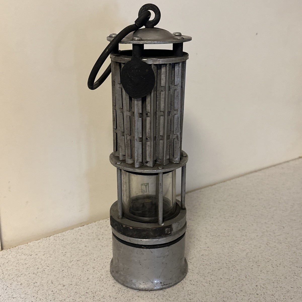 Coal Miner's Lantern Wolf Safety Mine Lamp w/ Orig Glass stamp