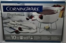 Corningware 10pc Rhythms Entertainment Fondue set.  Brand new.B204