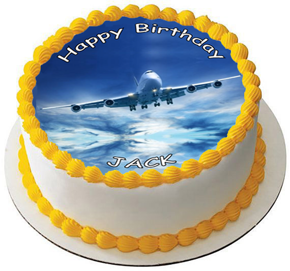 AEROPLANE JET 7.5 PREMIUM Edible ICING Cake Topper AIRLINER AIRPLANE D1