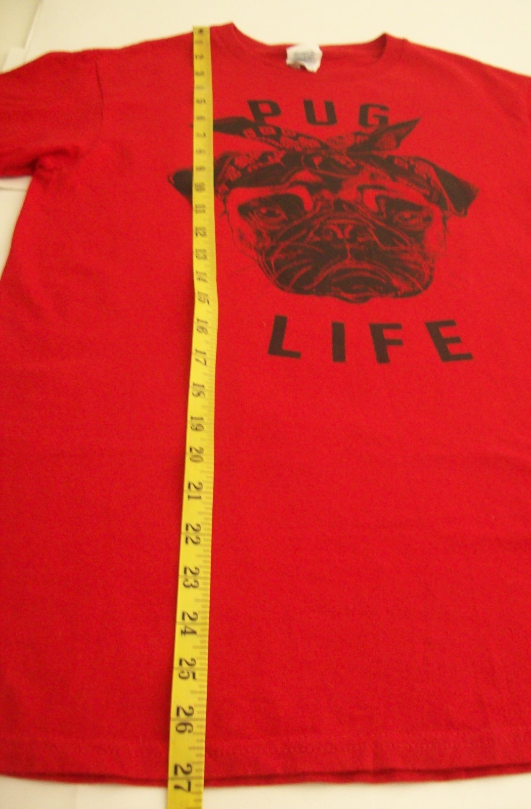 Pug Life Red Tee Shirt SIZE SMALL Red Dog Lover Funny Cute | eBay