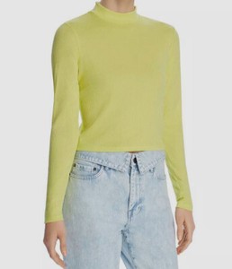 yellow mock neck top