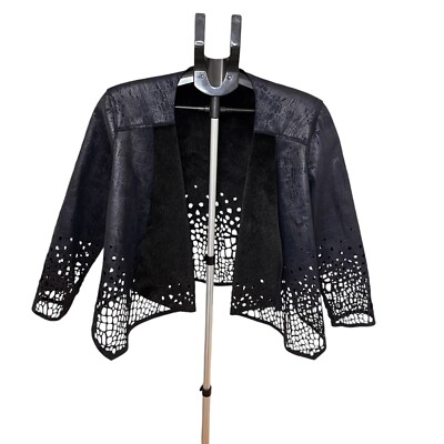 Alberto Makali Black Faux Fur Jacket & Blazer Size Small NEW