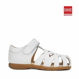 clarks white girls sandals