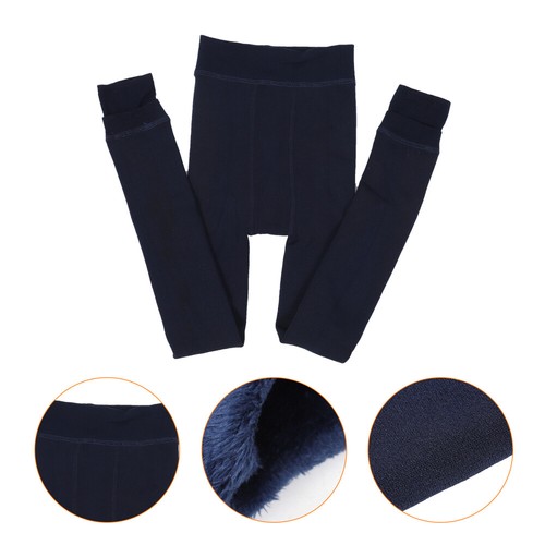Women's Winter Warm Elastic Leggings 200g (Navy Blue)