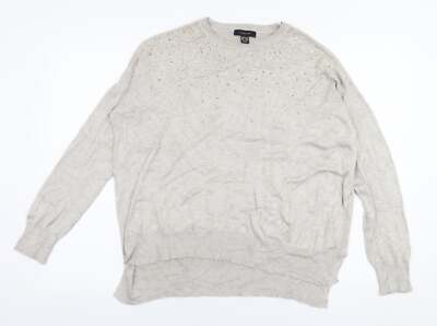 Atmosphere Damen Pullover Beige Rundhals Viskosemischung Größe L
