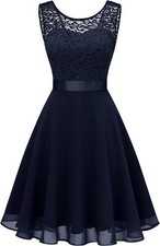 Cocktail Prom Dresses for Woman's Wedding Guest Sleeveless Lace Evening Gowns