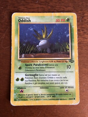 1995 oddish pokemon card value Card CARTA Pokemon - ODDISH 58/64 SET JUNGLE - Ita - 1995, 96, 98
