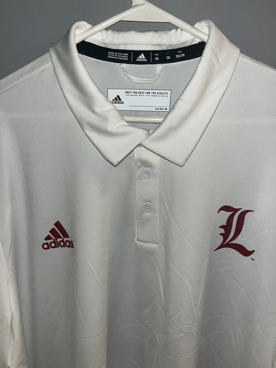 Adidas Climalite University of Louisville Cardinals Mens 2XL White Polo  Shirt