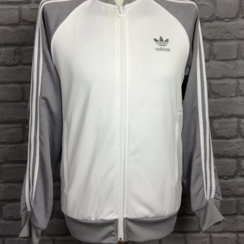 Adidas Originals Track Top Jacket Light Grey White Xl Mens