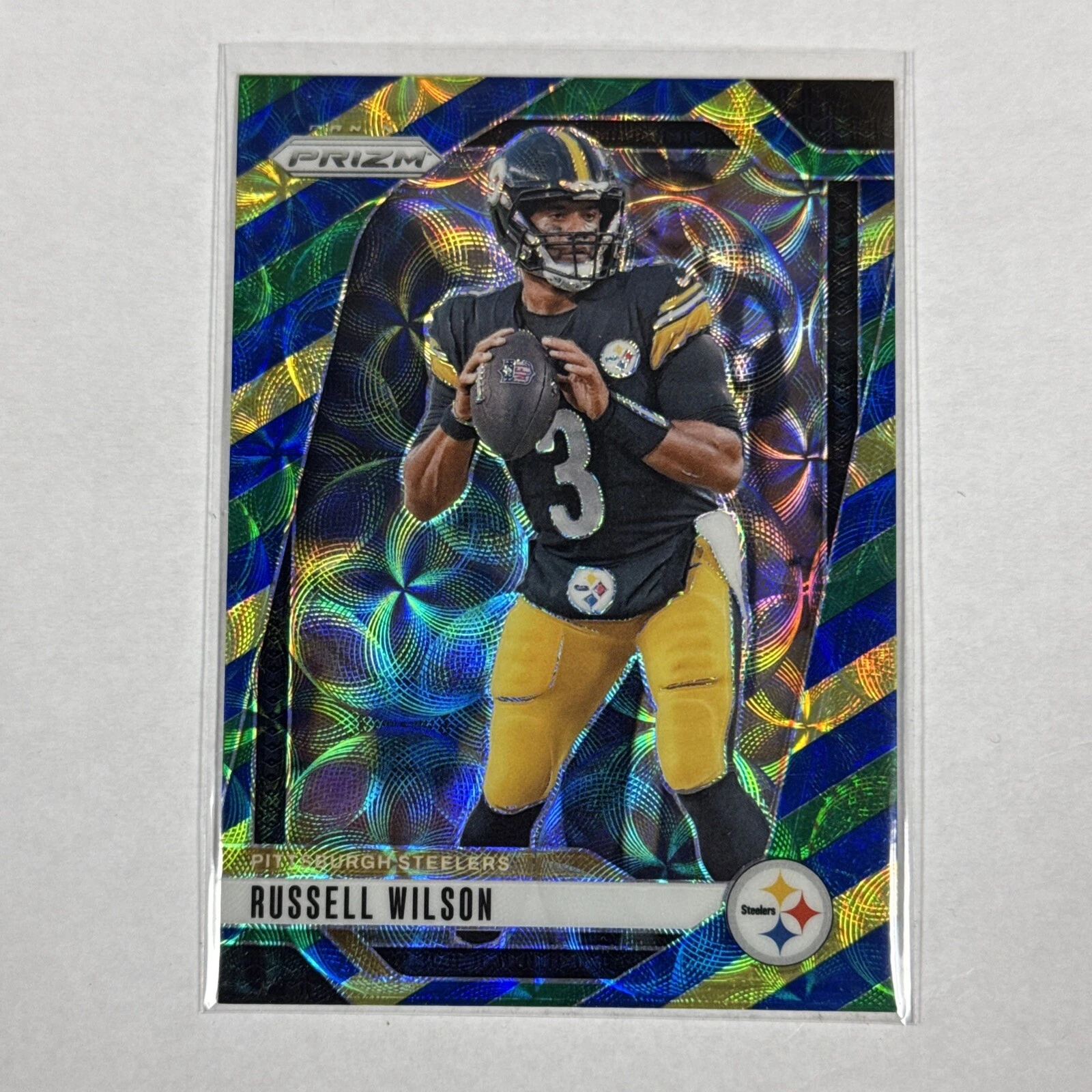 2024 Panini Prizm Choice Football Russell Wilson Blue Yellow Green SP Steelers