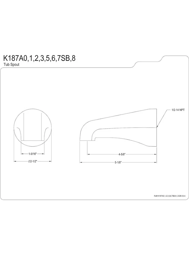 Kingston Brass K187A7SB Shower Scape Tub Spout, Brushed Brass - Image 2 of 4