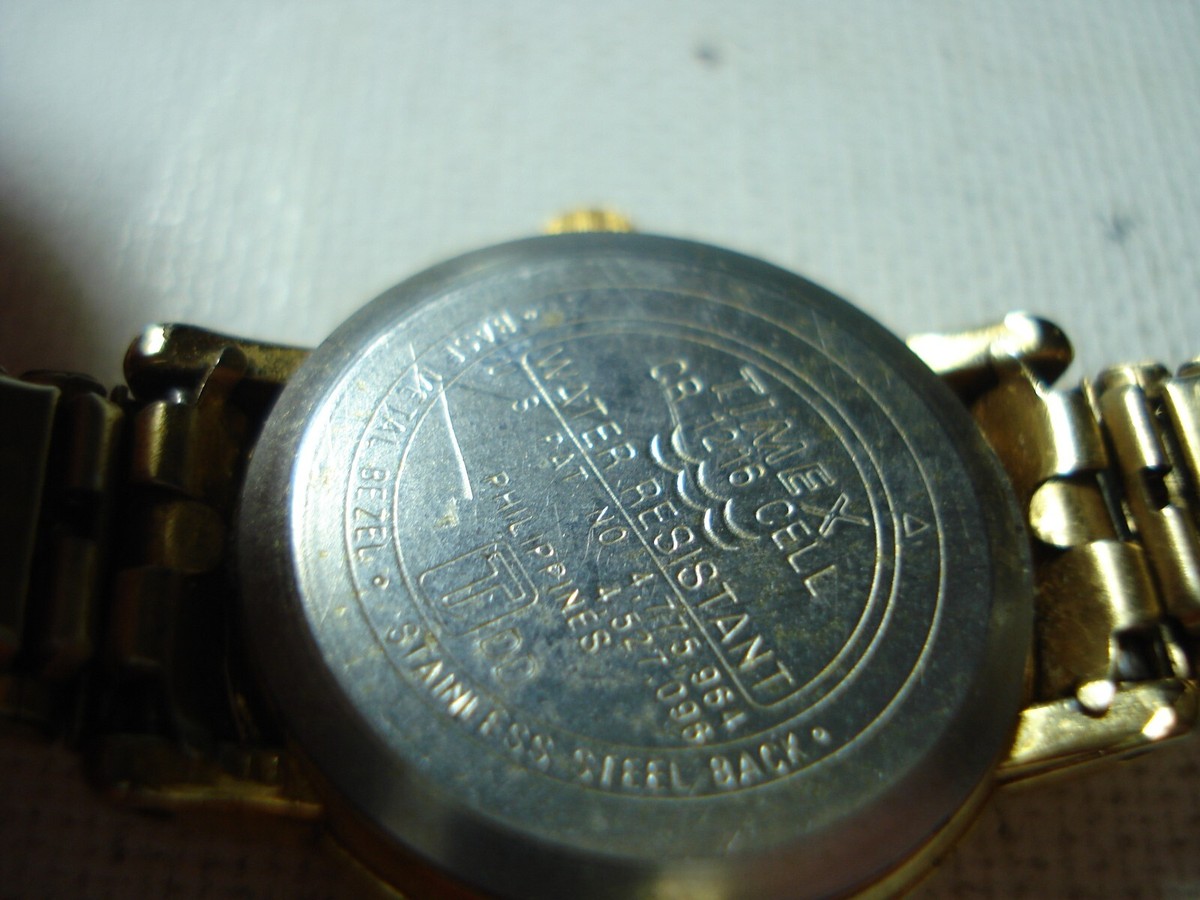 RARE VINTAGE TIMEX INDIGLO ANALOG CELL GOLD WATCH NEW