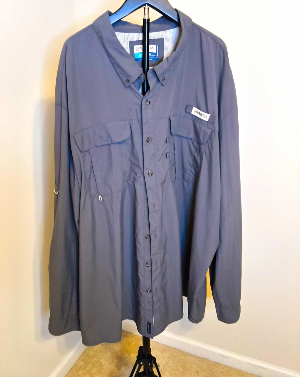 Equipo de pesca al aire libre Magellan Laguna Madre para hombre 4XL gris UPF 30 relajado LS