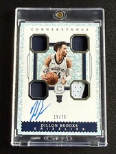 2017-18 Panini Cornerstones Dillon Brooks Quad Jersey RC On Card Auto /75