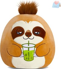 12" Sloth Plush Stuffed Animals Plushie Original with With Tea