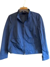 Carlisle Zip Womens Sz US 6 Blue Full Zip Collared LS Wind Breaker Jacket