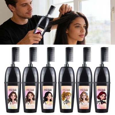 3-in-1-Haarfärbekamm, grauer Deckkamm, graues Haar, für Damen und Herren