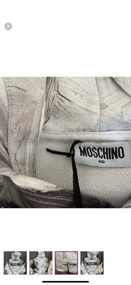 Novo Moletom Masculino Pulôver Moschino Cinza/Branco - Imagem 3 de 4