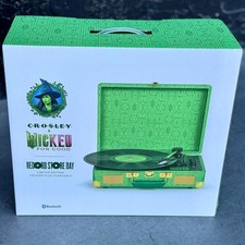      NWT Crosley x Wicked For Good Cruiser Record Player Green Limited Edition