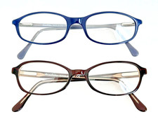 LOT 2 VTG BROOKS BROS EYEGLASSES BLUE/BROWN FRAMES BB604 5167 586 5123 ITALY