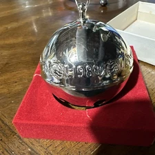 Vintage Wallace Silver Sleigh Bell Christmas Ornament 1988 Collectible