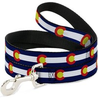 "Dog Leash 6-FEET Colorado Flags2 Repeat Narrow 0.5\" (Us Import)"