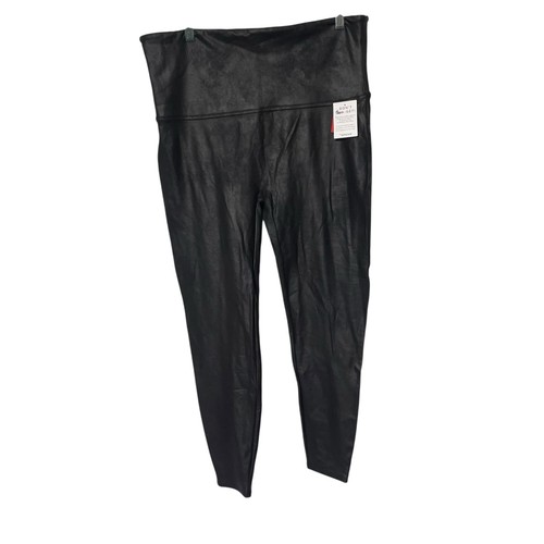 Spanx Faux Leather Leggings Women’s 3X Black High Waisted Stretchy Modern New