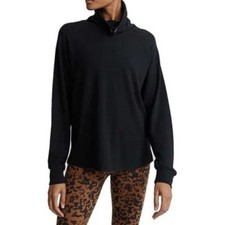Varley Adkisson Tunic Sweater Sz S Black Active Cowl Neck Soft Stretch Thumbhole