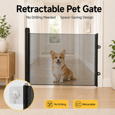 Retractable Pet Gate for Dogs Cats, 70.9" Wide x 30.7"