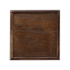 8.7x8.7 Inch Wooden Serving Tray Square Decorative Platter, Brown