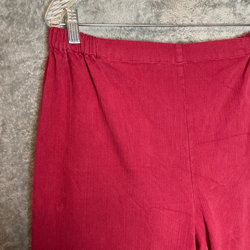 FLAX Women Classic Comfy Pull On Elastic Waist Corduroy Wide Leg Crop Pants 18 - Image 3 of 4