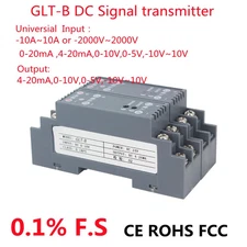 DC Signal Converter 4-20mA 0-10V 0-20mA 75mV Current Voltage Transducer 24V