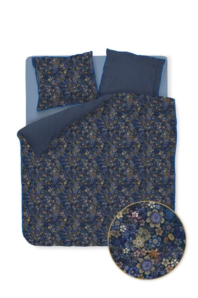 Biancheria da letto PIP Studio Percalle 155x220 Tutti i Fiori Dark Blue fiori blu reversibile - Immagine 2 di 4