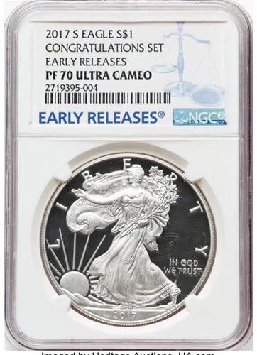 2017-S $1 SILVER AMERICAN EAGLE Congratulations Set NGC PF70 ULCAM Early Release