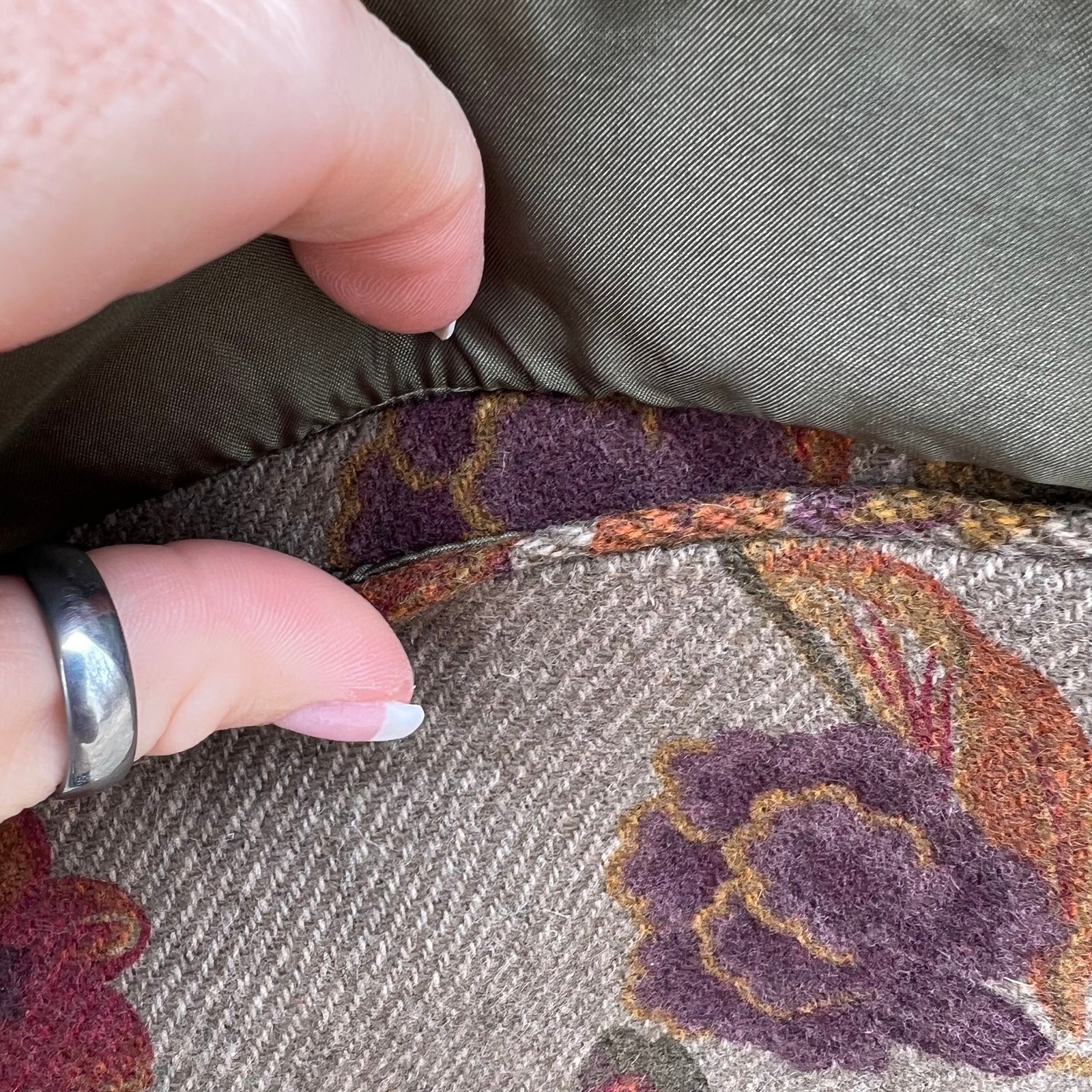 Pendleton Green Floral Leaf Fall Wool Blazer Size… - image 7