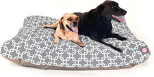 Gray Links Extra Large Rectangle Indoor Outdoor Pet Dog Bed with Removable Washa