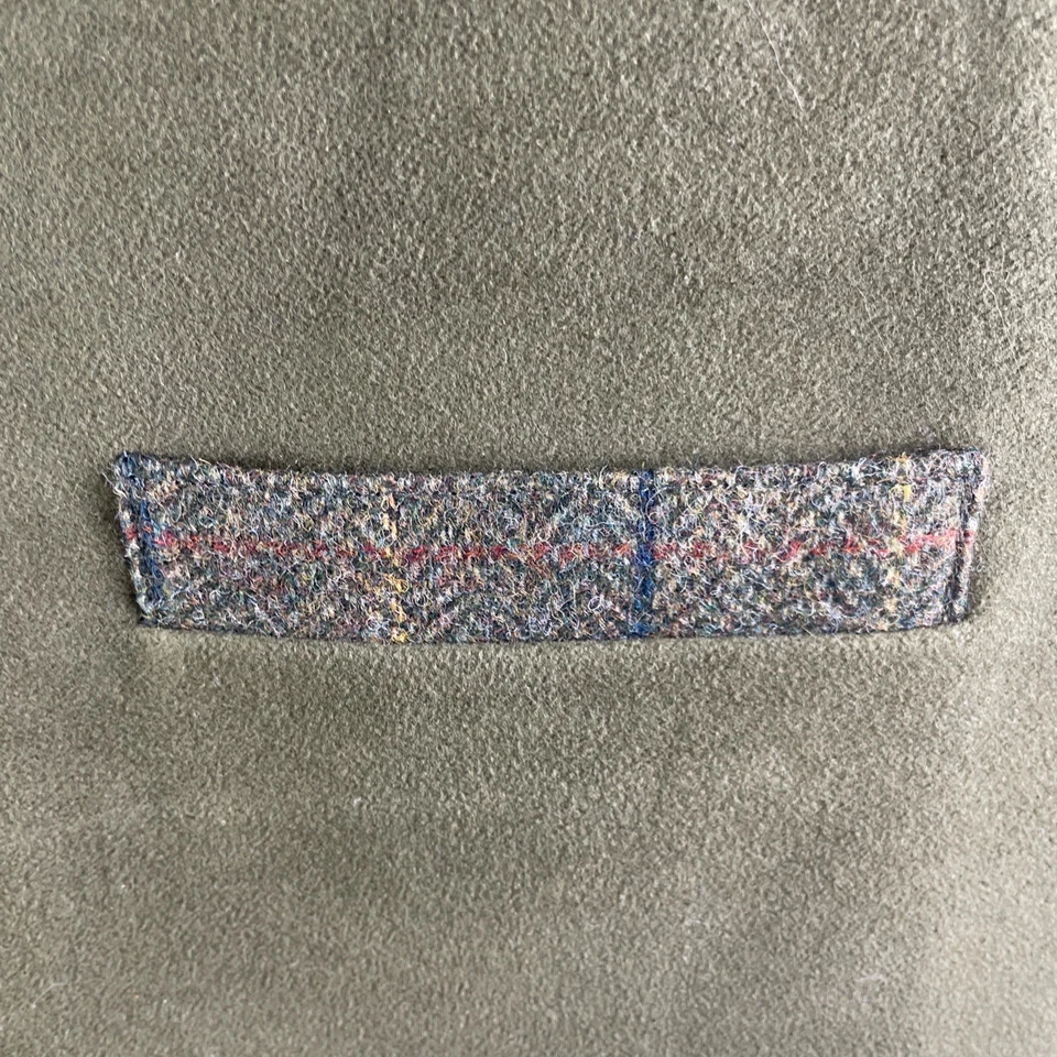 Chaleco Chaleco Orvis Lana Tweed Para Hombres L Verde Imitación Gamuza Hebilla Frontal Forrado Trasero Foto 4 de 4
