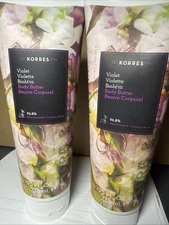 2-PACK Korres Body Butter Moisturizer, VIOLET, 7.95 oz SEALED New & SEALED