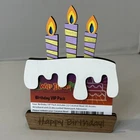 Wooden "Birthday Cake" gift card holder - Walnut - Hand Painted - Made to order!