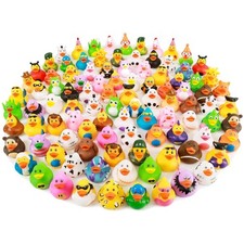 Duckies Assorted Rubber Ducks, Safe Bath Toys For Kids, Bulk