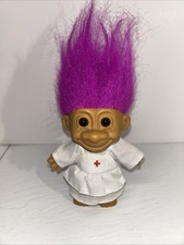 Vintage Russ Troll Doll Medical Nurse White Coat 5" Pink Hair