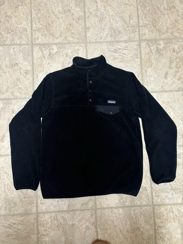 Patagonia Vintage Synchilla Snap-T Pullover Fleece Womens Large Black - Image 1