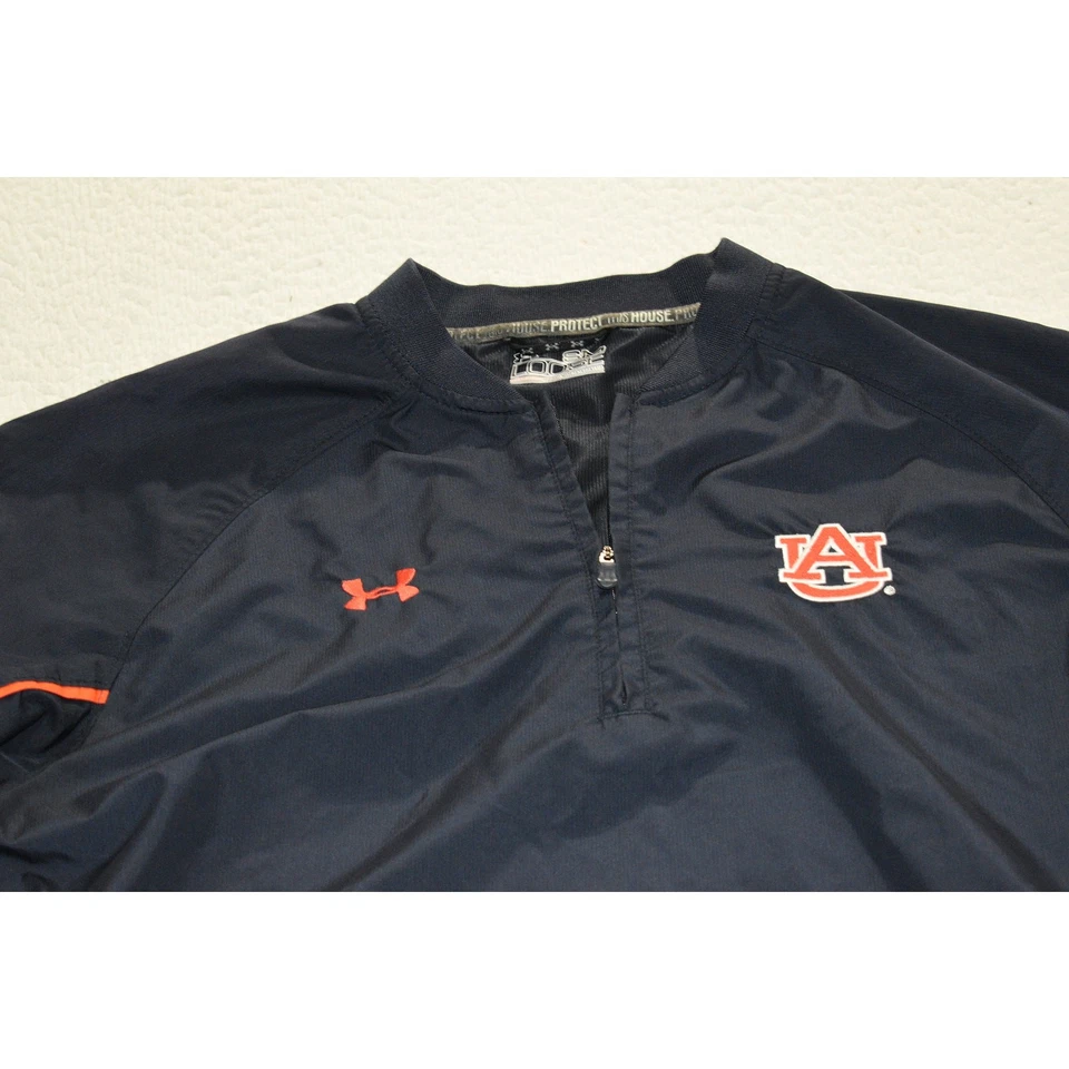 Pullover de golf Under Armour para hombre talla pequeña 1/4 cremallera castaño rojizo tigres águila de guerra Foto 2 de 4