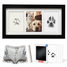 MYPAWLETS Dog Cat Paw Print Kit,Ink Clay Pawprints Keepsake Frame Black Black