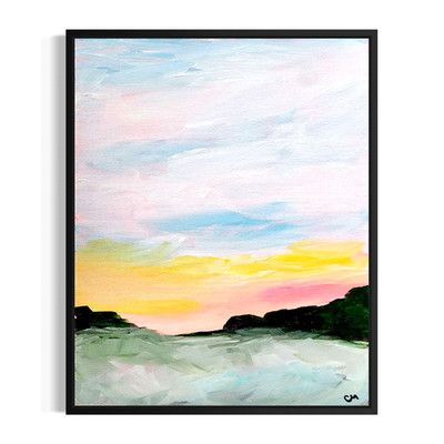 Abstract Expressionist Original 14x11 Landscape Painting Canvas