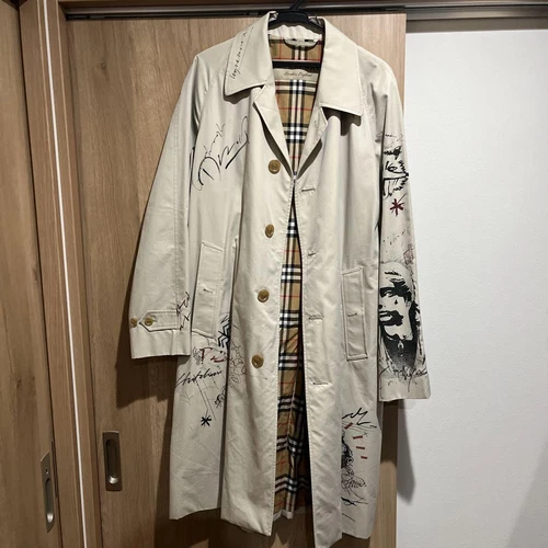 Burberry Trench Cappotto Stampa Artistica Beige Uomo #EC AGA