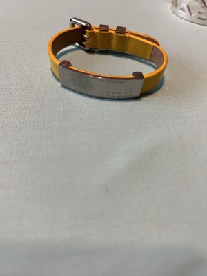 Rustic Cuff  Traci  Yellow And Silver Belt Like Bracelet