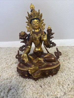 Handmade Green Tara Statue By Lost Wax Process 9