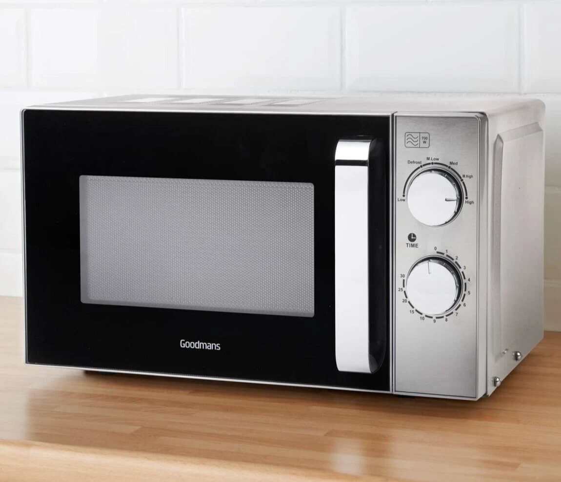 Goodmans Stainless Steel Microwave 17L Capacity 5 Heat Settings Defrost Option